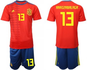 Spain #13 Arrizabalaga Home Soccer Country Jersey