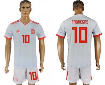 Spain #10 Fabregas Away Soccer Country Jersey