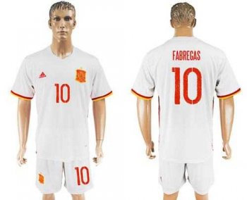 Spain #10 Fabregas Away Soccer Country Jersey