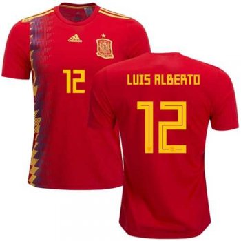 Spain #12 Luis Alberto Home Soccer Country Jersey