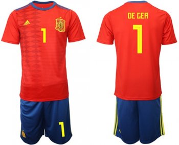 Spain #1 De Gea Home Soccer Country Jersey