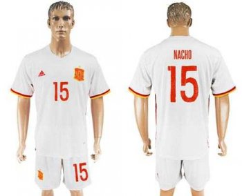 Spain #15 Nacho Away Soccer Country Jersey