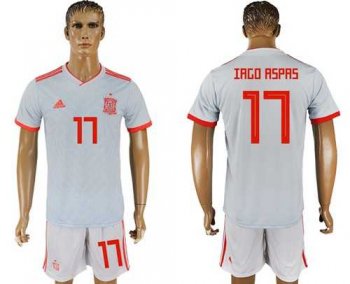 Spain #17 Iago Aspas Away Soccer Country Jersey