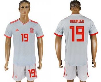 Spain #19 Rodrigo Away Soccer Country Jersey