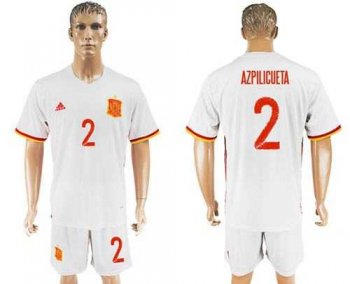 Spain #2 Azpilicueta Away Soccer Country Jersey