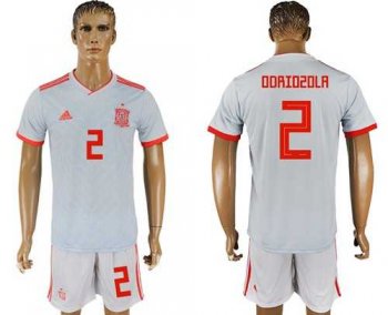 Spain #2 Odriozola Away Soccer Country Jersey