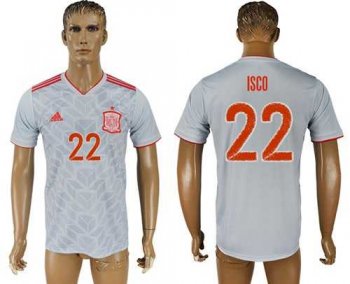 Spain #22 Isco Away Soccer Country Jersey