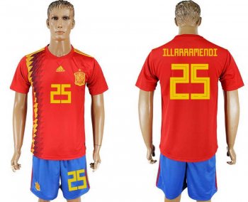 Spain #25 ILLARRAMENDI Home 2018 FIFA World Cup Soccer Jersey