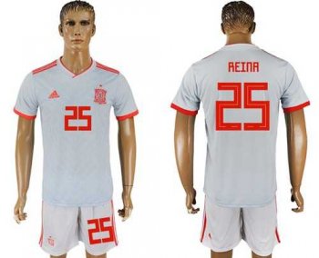 Spain #25 Reina Away Soccer Country Jersey