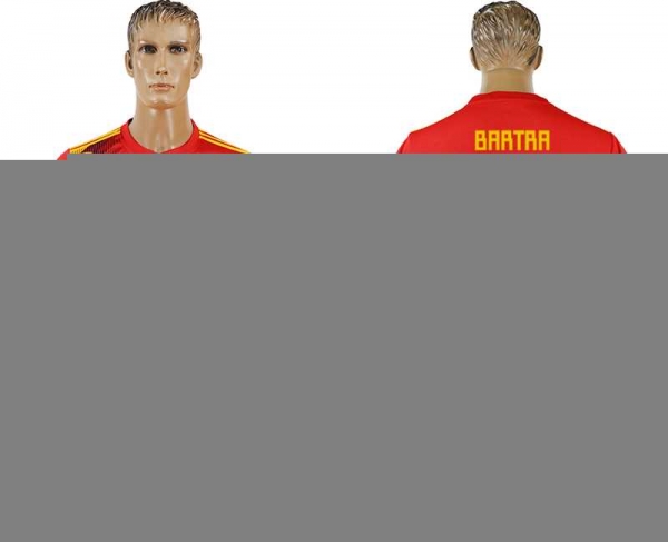 Spain #4 BARTRA Home 2018 FIFA World Cup Soccer Jersey