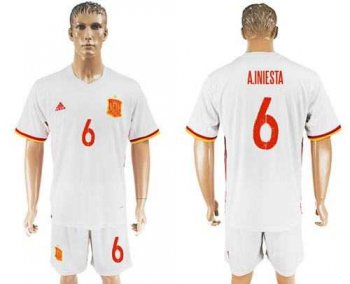 Spain #6 A.Iniesta Away Soccer Country Jersey