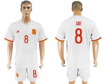 Spain #8 Xavi Away Soccer Country Jersey