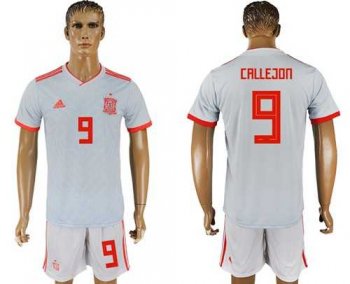 Spain #9 Callejon Away Soccer Country Jersey