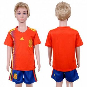 Spain Blank Home Kid Soccer Country Jersey