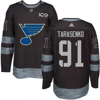 St. Louis Blues #91 Vladimir Tarasenko Black 1917-2017 100th Anniversary Stitched NHL Jersey