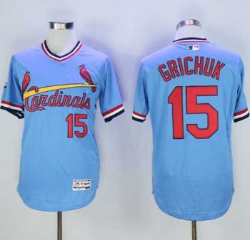 St.Louis Cardinals #15 Randal Grichuk Light Blue Flexbase Authentic Collection Cooperstown Stitched Baseball Jersey