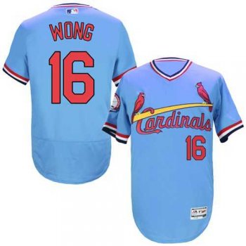 St.Louis Cardinals #16 Kolten Wong Light Blue Flexbase Authentic Collection Cooperstown Stitched Baseball Jersey