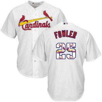 St.Louis Cardinals #25 Dexter Fowler White Team Logo Fashion Stitched MLB Jersey