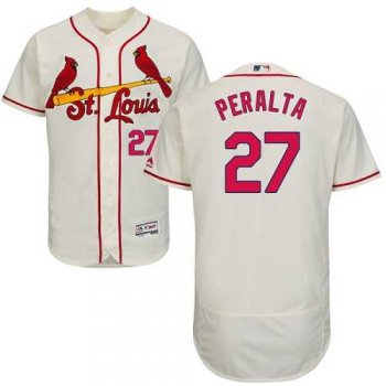 St.Louis Cardinals #27 Jhonny Peralta Cream Flexbase Authentic Collection Stitched MLB Jersey