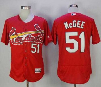 St.Louis Cardinals #51 Willie McGee Red Flexbase Authentic Collection Stitched MLB Jersey