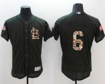 St.Louis Cardinals #6 Stan Musial Green Flexbase Authentic Collection Salute to Service Stitched Baseball Jersey