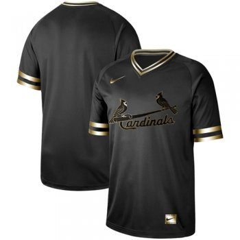 Cardinals Blank Black Gold Authentic Stitched Baseball Jersey