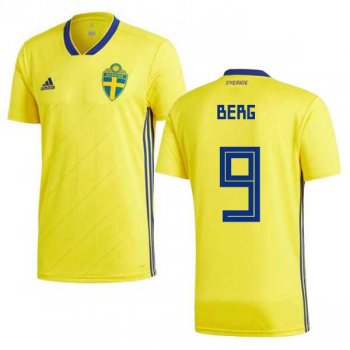 Sweden #9 Berg Home Soccer Country Jersey