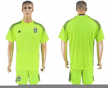 Sweden Fluorescent Green Goalkeeper 2018 FIFA World Cup Soccer Jersey