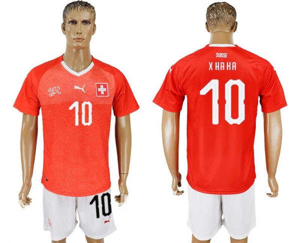 Switzerland #10 XHAKA Home 2018 FIFA World Cup Soccer Jersey