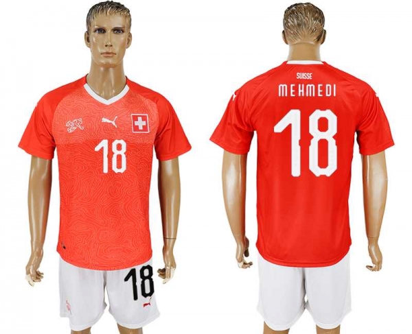 Switzerland #18 MEHMEDI Home 2018 FIFA World Cup Soccer Jersey