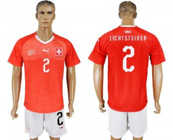 Switzerland #2 LICHTSTEINER Home 2018 FIFA World Cup Soccer Jersey