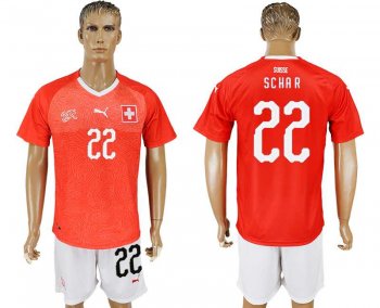 Switzerland #22 SCHAR Home 2018 FIFA World Cup Soccer Jersey