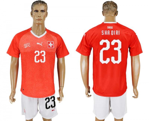 Switzerland #23 SHAQIRI Home 2018 FIFA World Cup Soccer Jersey