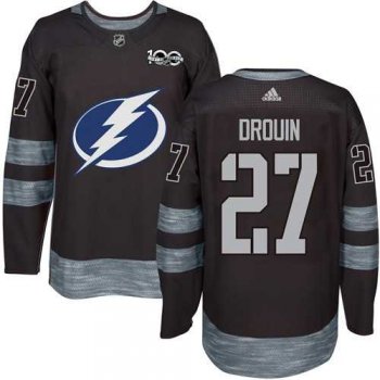 Tampa Bay Lightning #27 Jonathan Drouin Black 1917-2017 100th Anniversary Stitched NHL Jersey