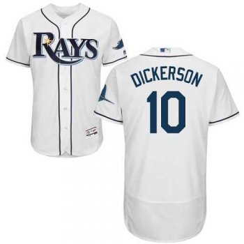 Tampa Bay Rays #10 Corey Dickerson White Flexbase Authentic Collection Stitched MLB Jersey