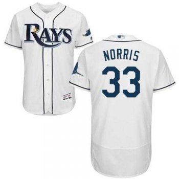 Tampa Bay Rays #33 Derek Norris White Flexbase Authentic Collection Stitched MLB Jersey