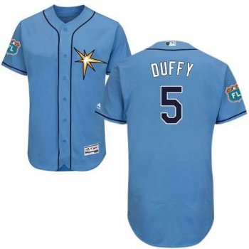 Tampa Bay Rays #5 Matt Duffy Light Blue Flexbase Authentic Collection Stitched MLB Jersey