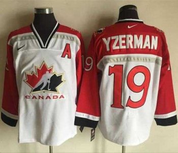 Team CA #19 Steve Yzerman White Red Nike Throwback Stitched NHL Jersey