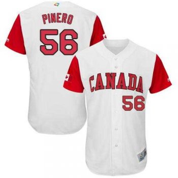 Team Canada #56 Daniel Pinero White 2017 World Baseball Classic Authentic Stitched MLB Jersey