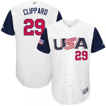 Youth Team USA #29 Tyler Clippard White 2017 World Baseball Classic Authentic Stitched Youth MLB Jersey