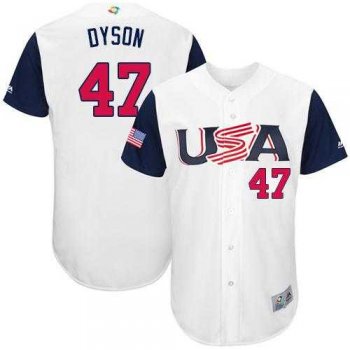 Youth Team USA #47 Sam Dyson White 2017 World Baseball Classic Authentic Stitched Youth MLB Jersey