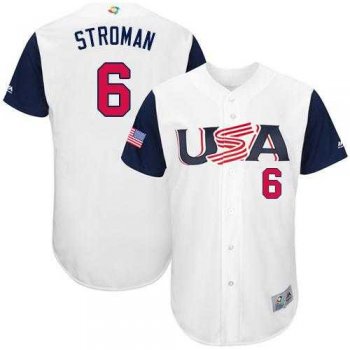 Team USA #6 Marcus Stroman White 2017 World Baseball Classic Authentic Stitched MLB Jersey