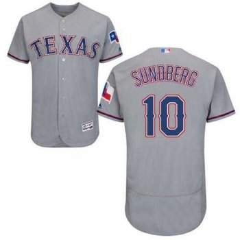 Texas Rangers #10 Jim Sundberg Grey Flexbase Authentic Collection Stitched MLB Jersey