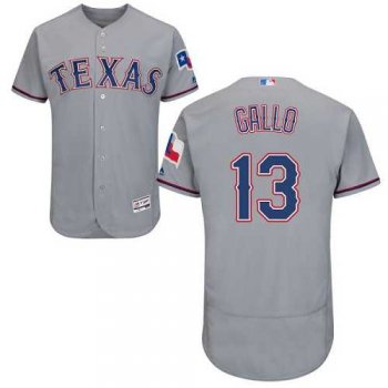 Texas Rangers #13 Joey Gallo Grey Flexbase Authentic Collection Stitched MLB Jersey