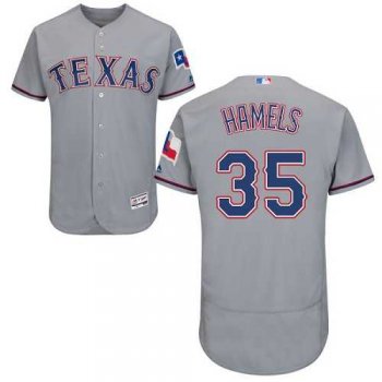 Texas Rangers #35 Cole Hamels Grey Flexbase Authentic Collection Stitched MLB Jersey