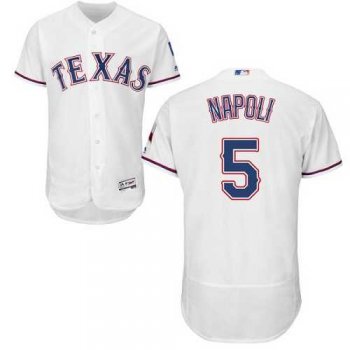 Texas Rangers #5 Mike Napoli White Flexbase Authentic Collection Stitched MLB Jersey