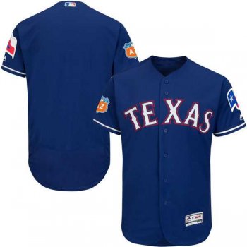 Texas Rangers Blank Blue 2017 Spring Training Flexbase Authentic Collection Stitched Baseball Jersey