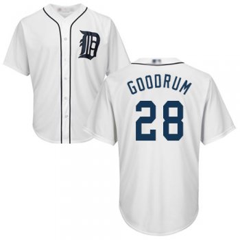 Tigers #28 Niko Goodrum White New Cool Base Stitched Baseball Jersey