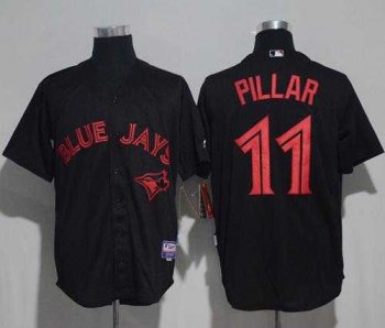 Toronto Blue Jays #11 Kevin Pillar Black Strip Stitched MLB Jersey