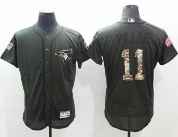 Toronto Blue Jays #11 Kevin Pillar Green Flexbase Authentic Collection Salute to Service Stitched Baseball Jersey